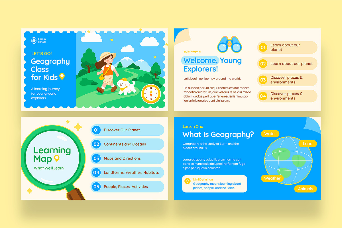 Kids Geography Presentation Template, a Presentation Template by BrandPacks (Photo 2 of 7)