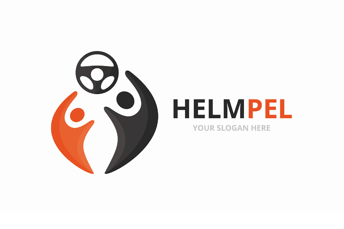 Vector car helm and people logo, a Branding & Logo Template by GraphiShop