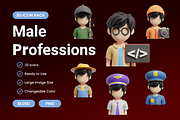 Male Professions 3D Icon Pack, a Characters & Person 3D Model by Bartama Graphic (Thumbnail 1 of 2)