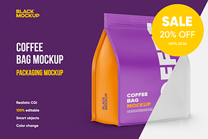 Coffee bag mockup. Matte