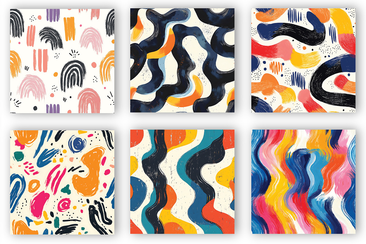 Quirky Lines Seamless Patterns, a Seasonal Illustration by Daily.Designs (Photo 2 of 3)