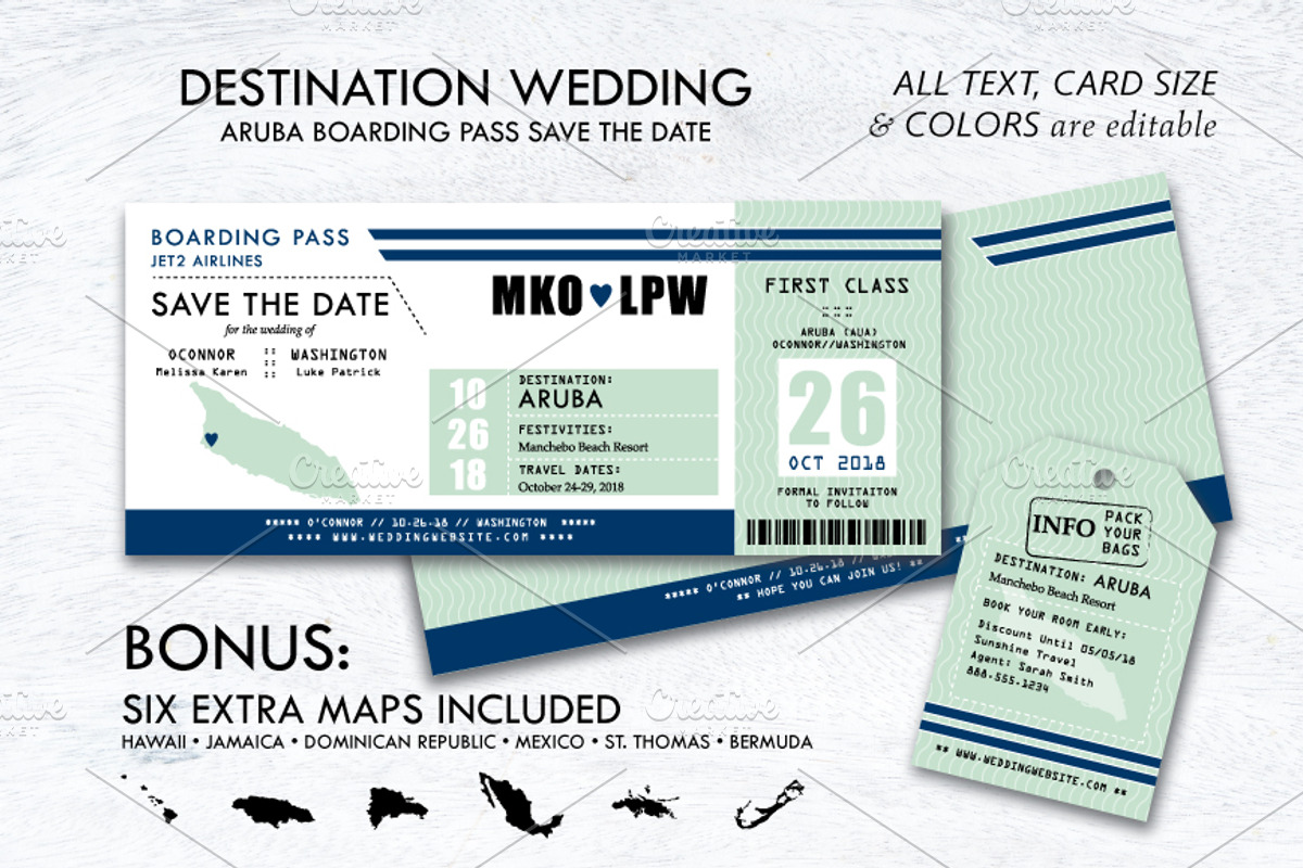 Boarding Pass Wedding Save the Date, an Invitation Template by La Bella Rue (Photo 1 of 3)