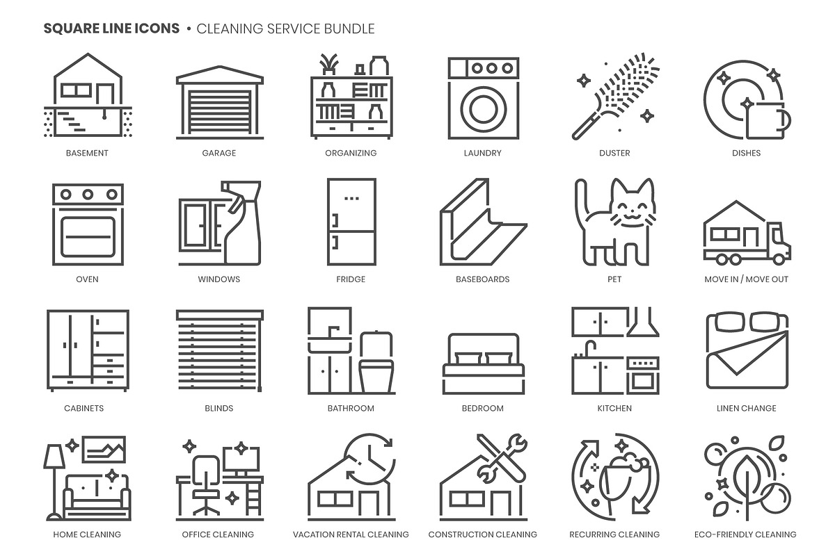 Square line icons, an Outline Icon by Howcolour (Photo 81 of 85)