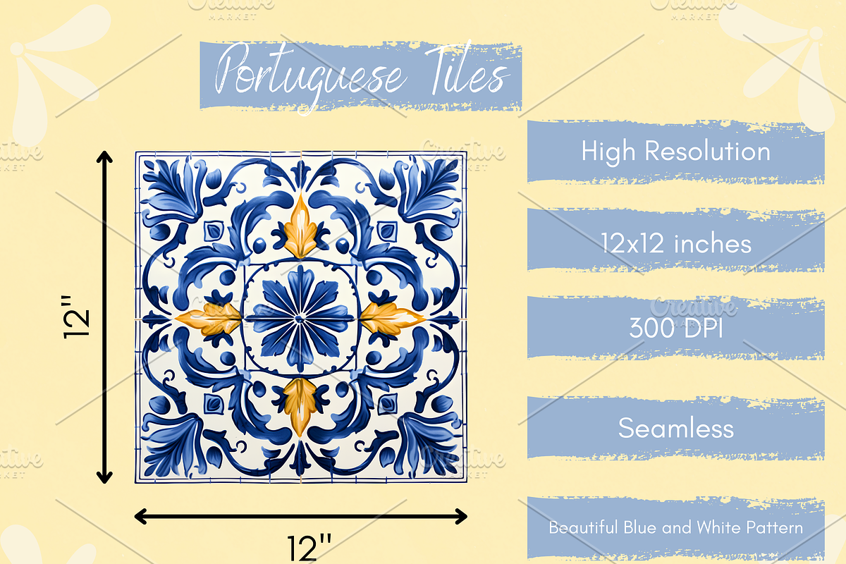 Portuguese Tiles Azulejo Pattern, a Pattern Graphic by Paper & Pattern Studio (Photo 5 of 9)