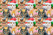 Seamless patterns of cats, an Animal Illustration by Watercolor fantasy (Thumbnail 4 of 7)