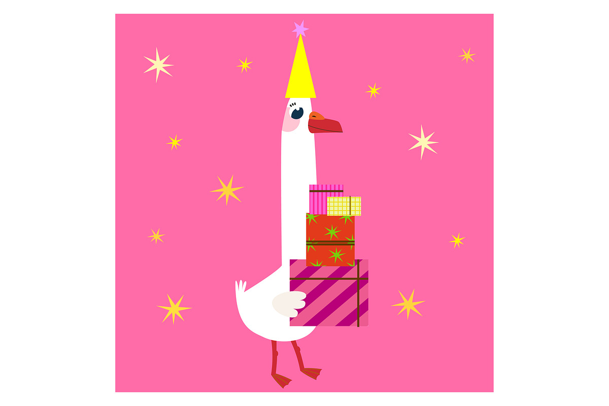 Silly Goose Birthday Clipart Set, an Animal Illustration by the_myro (Photo 3 of 13)