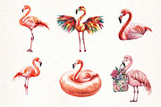 Beautiful Flamingo Clipart, an Illustration by Pixels.Craft (Thumbnail 2 of 7)