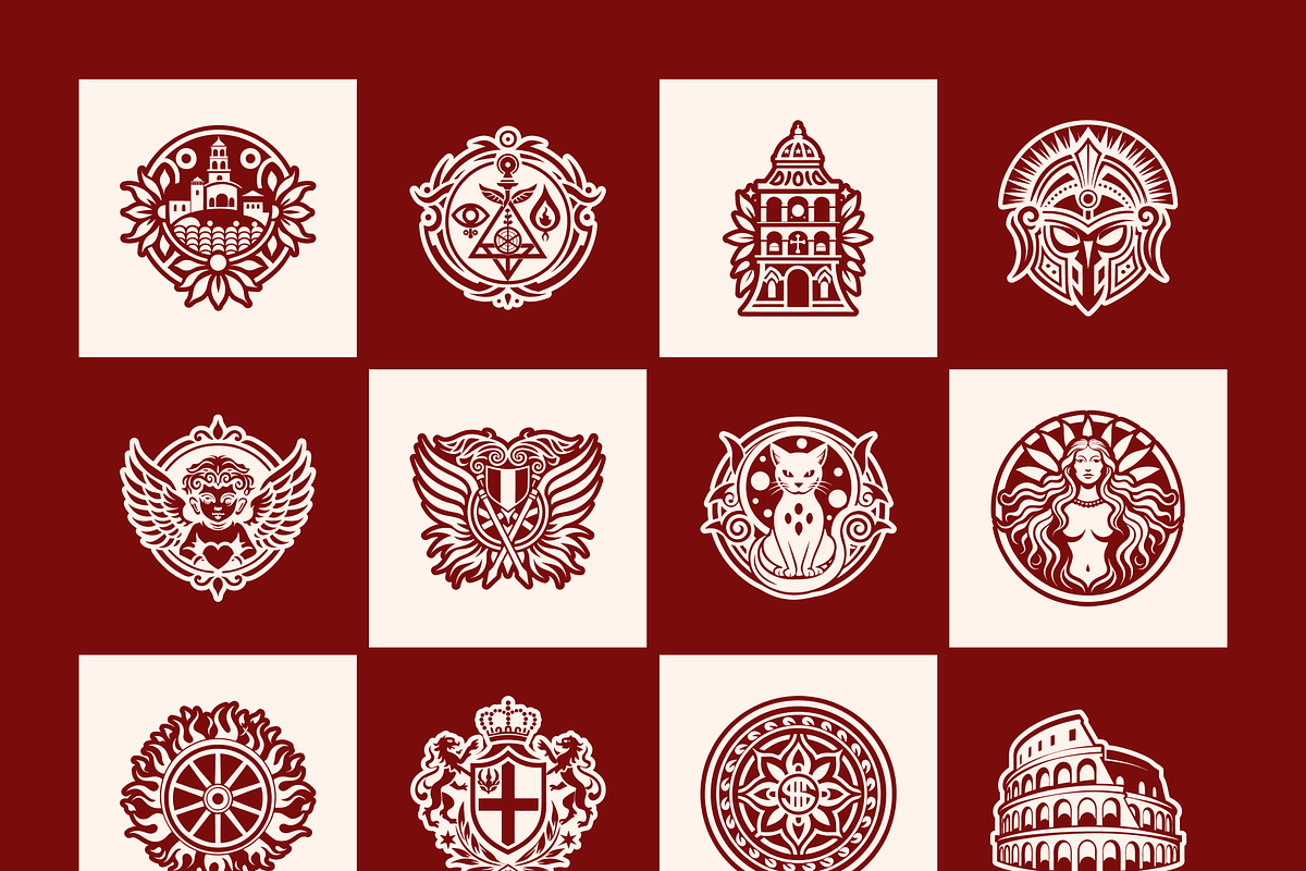Italian Symbols Art Set, a Solid Icon by Creative Stall (Photo 7 of 10)