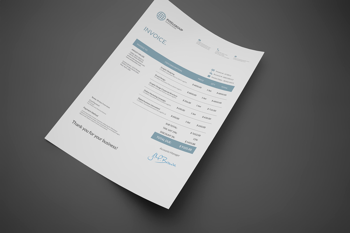 Invoice, a Stationery Template by UX-group (Photo 4 of 6)