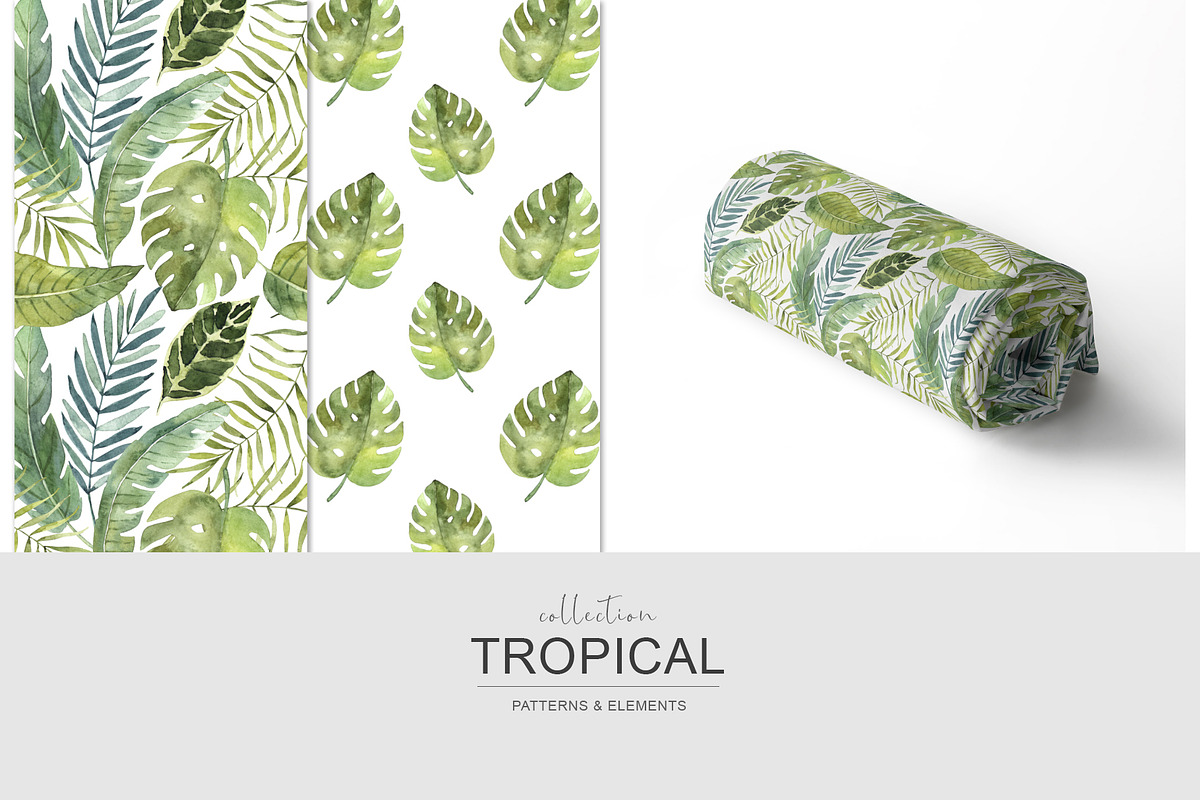 Tropical watercolor collection., a Pattern Graphic by BrushArtDesigns (Photo 6 of 13)