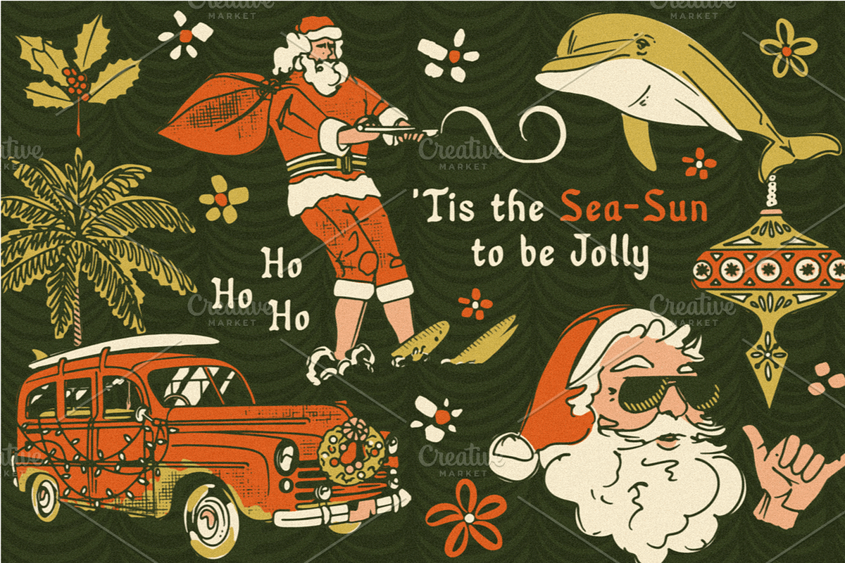 Vintage Christmas Collection: 3-in-1, a Blackletter Font by Bruised Goods (Photo 10 of 18)