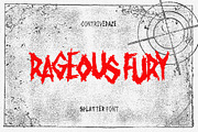 RAGEOUS FURY SPLATTER FONT, a Blackletter Font by CONTRIVEDAZE (Thumbnail 1 of 3)