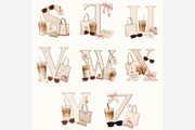That Girl Coffee Alphabet PNG Bundle, a Work Illustration by Tanya Kart (Thumbnail 3 of 6)