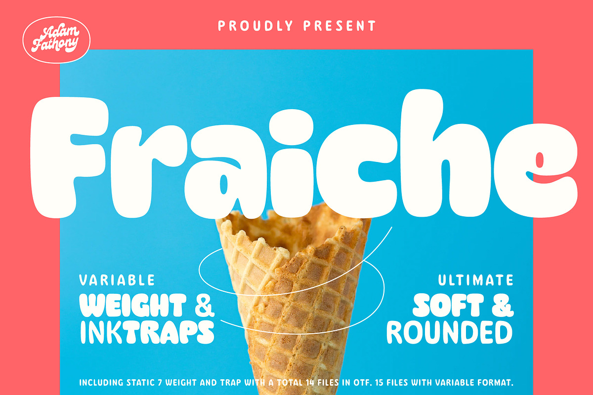 Fraiche - Variable Rounded, a Sans Serif Font by Adam Fathony (Photo 1 of 17)