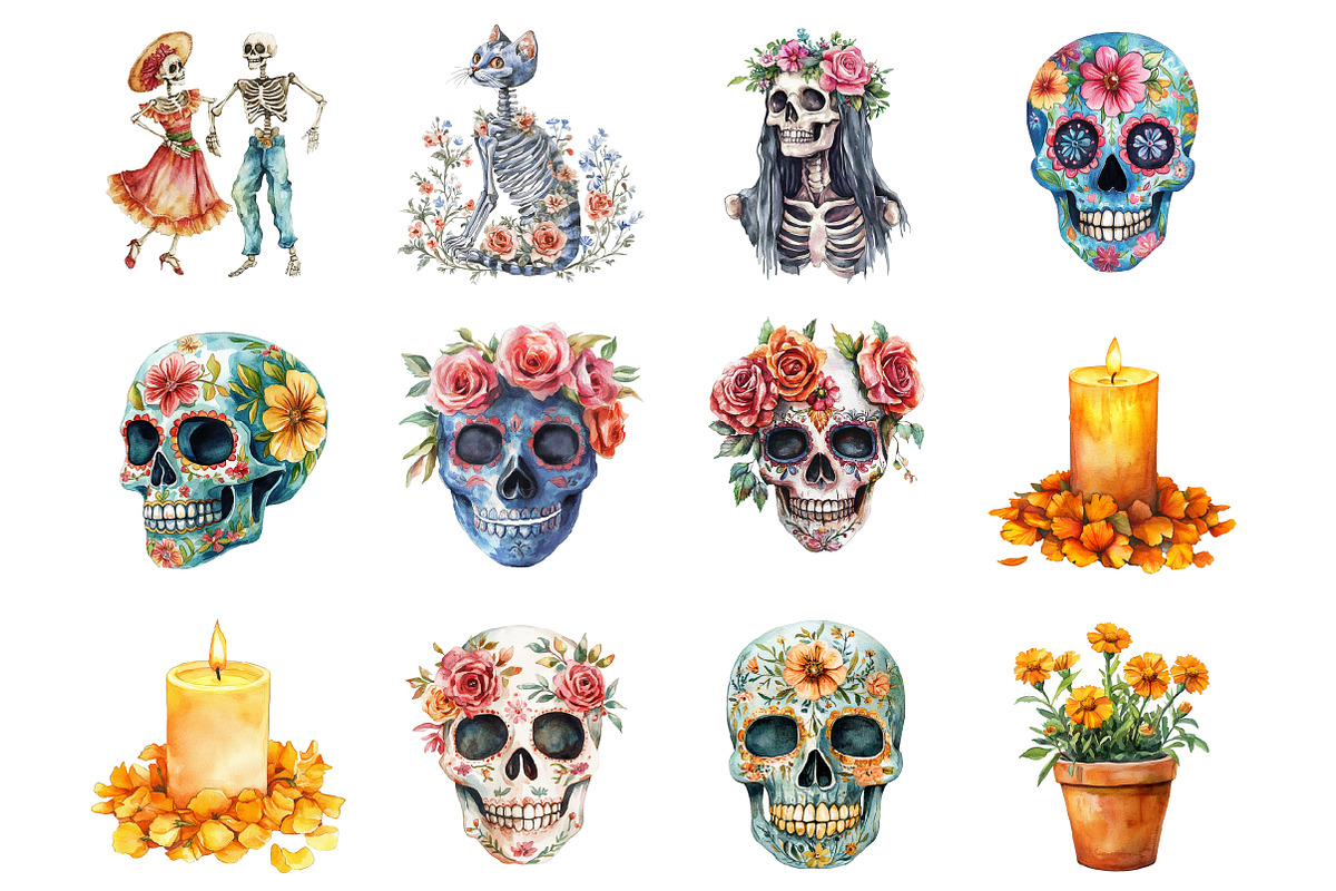 Day of the Dead Clipart, an Illustration by Design Market (Photo 3 of 3)