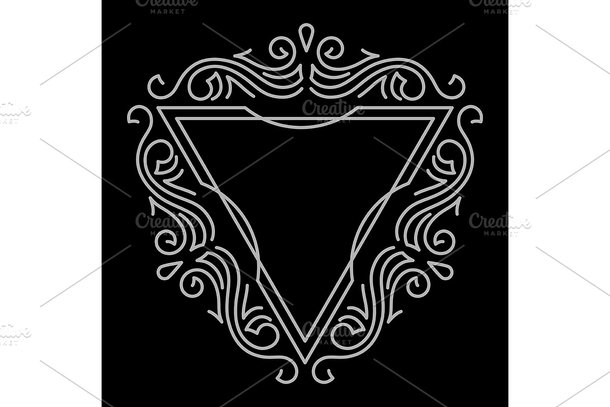 Line curl frame., a Decorative Illustration by incomible