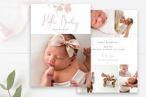 Girls Birth Photo Announcement