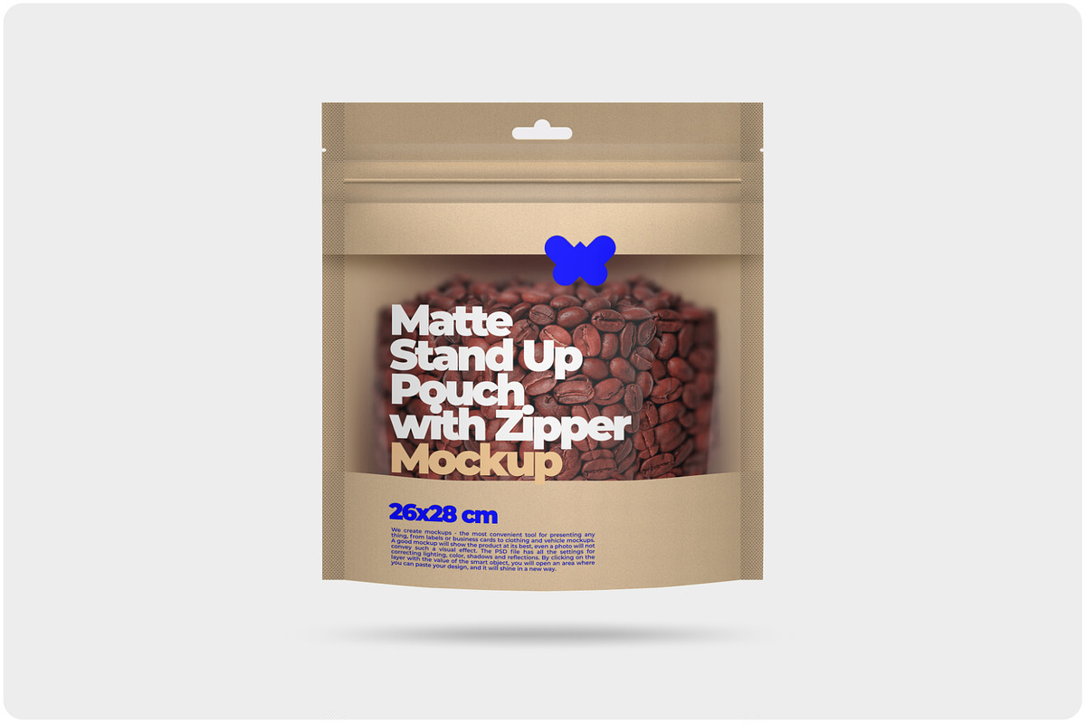 Stand-Up Pouch with Window Mockup, a Packaging Mockup by Reformer Mockup