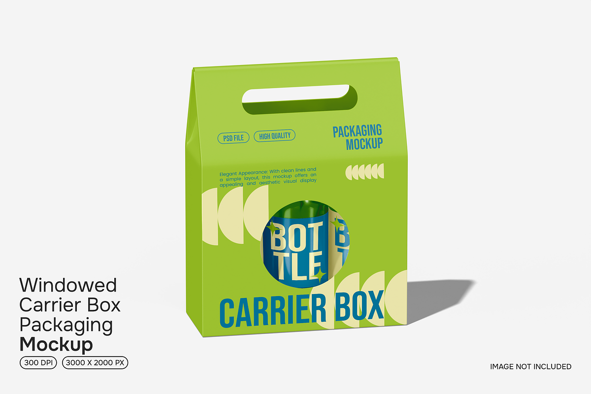 Carrier Box Packaging Mockup, a Packaging Mockup by Permadi Creative