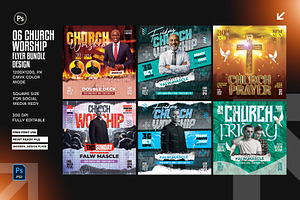 06 Church Worship Flyer Bundle, a Flyer Template by Shajib Shikder