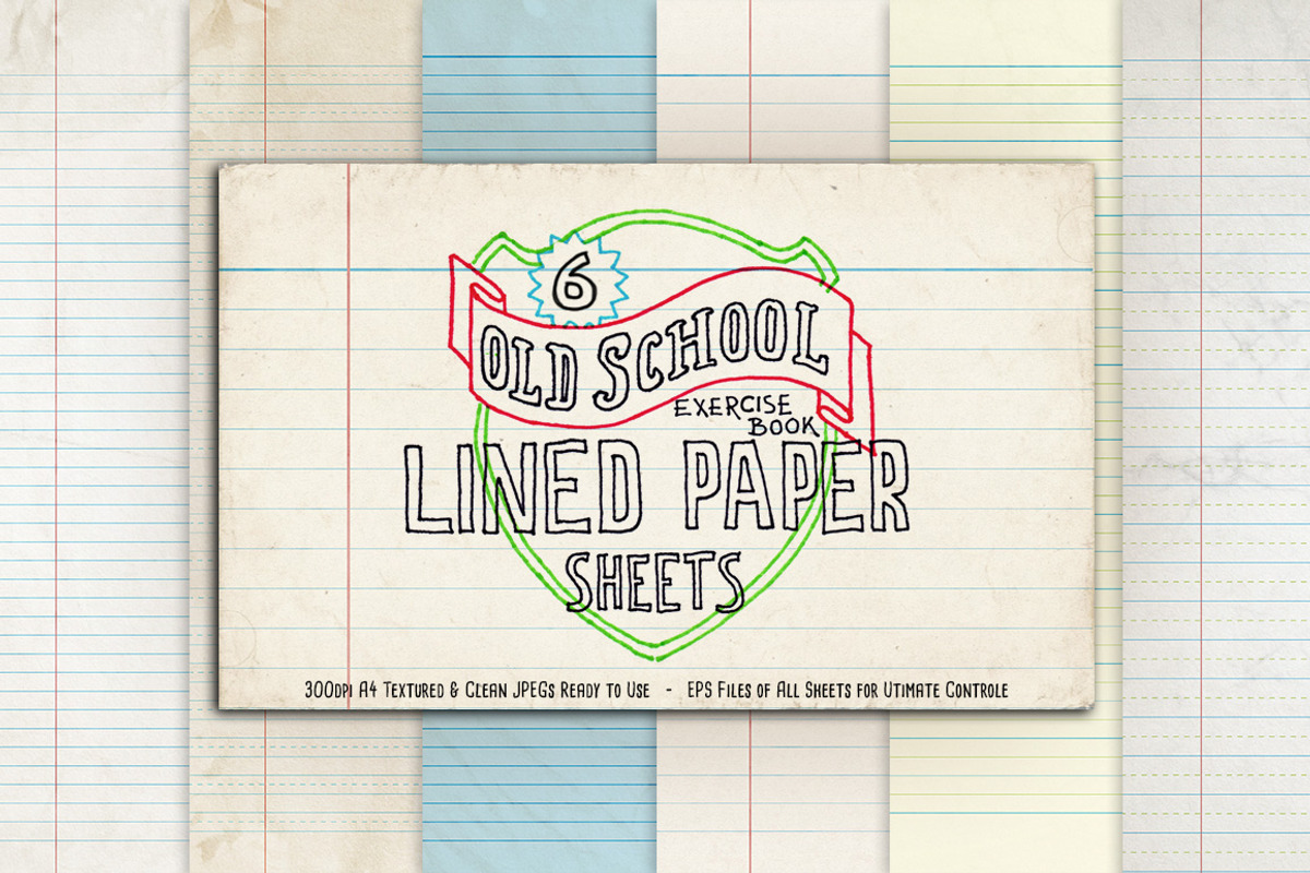 Old School Exercise Book Lined Paper, a Texture Graphic by Fendell Projects (Photo 1 of 3)