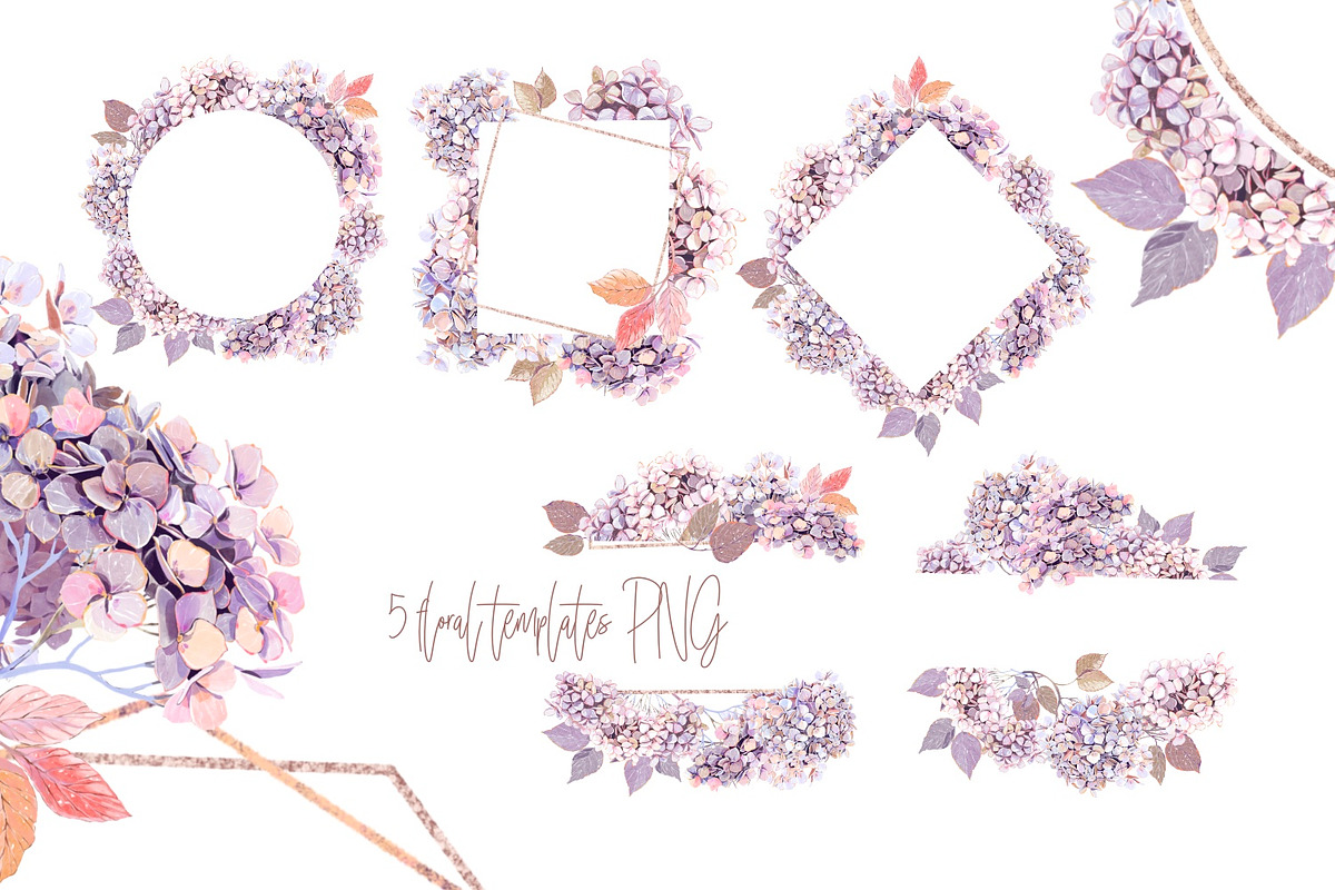 Snake Hydrangeas Garden Clipart, a Decorative Illustration by Shabbypie (Photo 9 of 20)