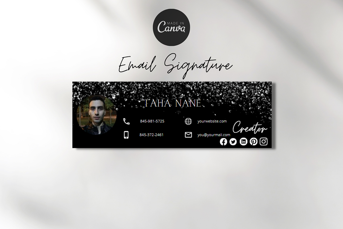 Email Signature Canva Template, an Email Template by tahananeart (Photo 1 of 6)