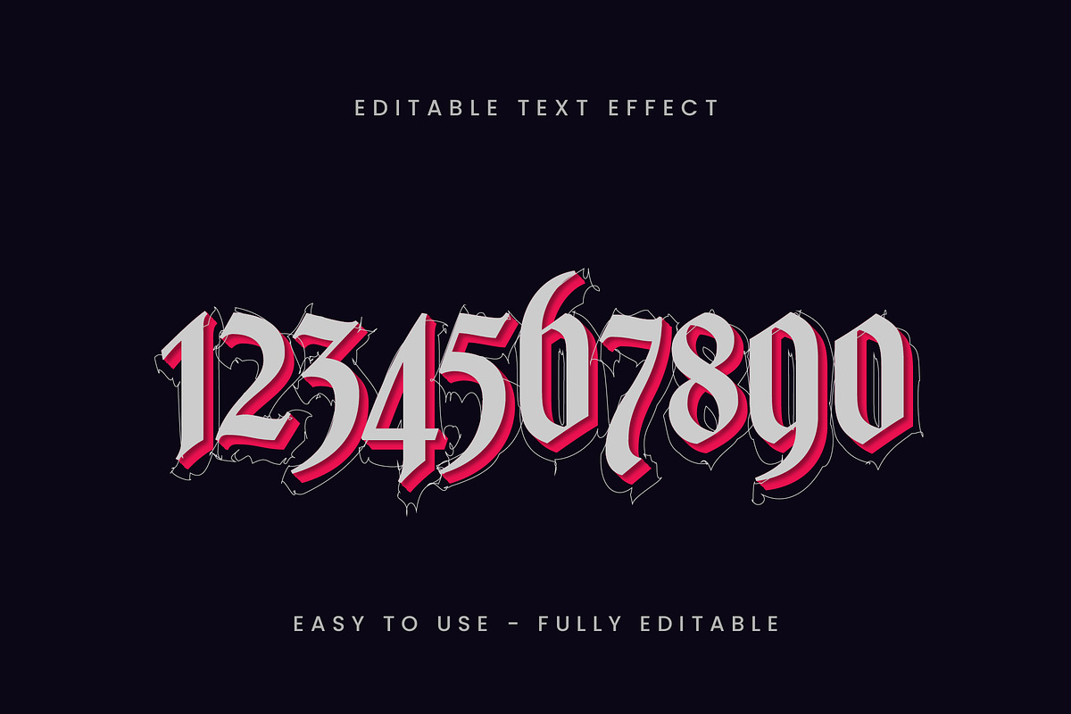 Gothic Medieval Outline Text Effect preview 2