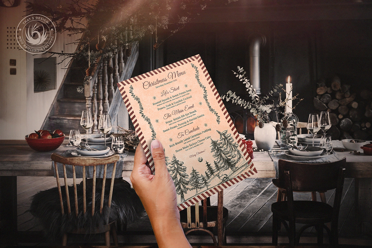 Christmas Menu Template V8, a Flyer Template by ThatsDesignArt (Photo 7 of 7)