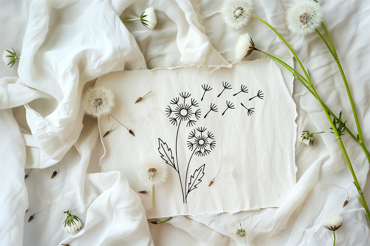 Dandelion Line Art SVG Bundle, a Decorative Illustration by Dervik Art Store (Photo 5 of 8)