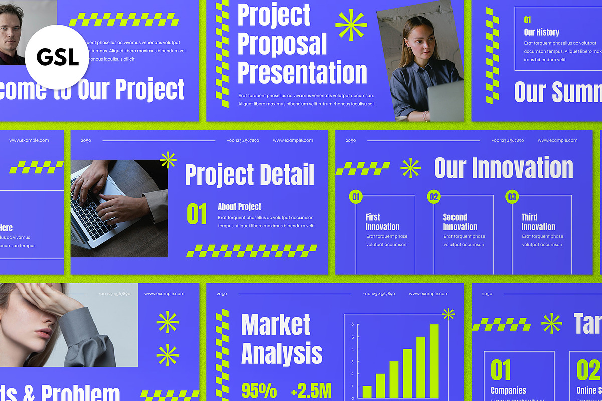 Blue Project Proposal Google Slide, a Presentation Template by graphicook (Photo 1 of 4)