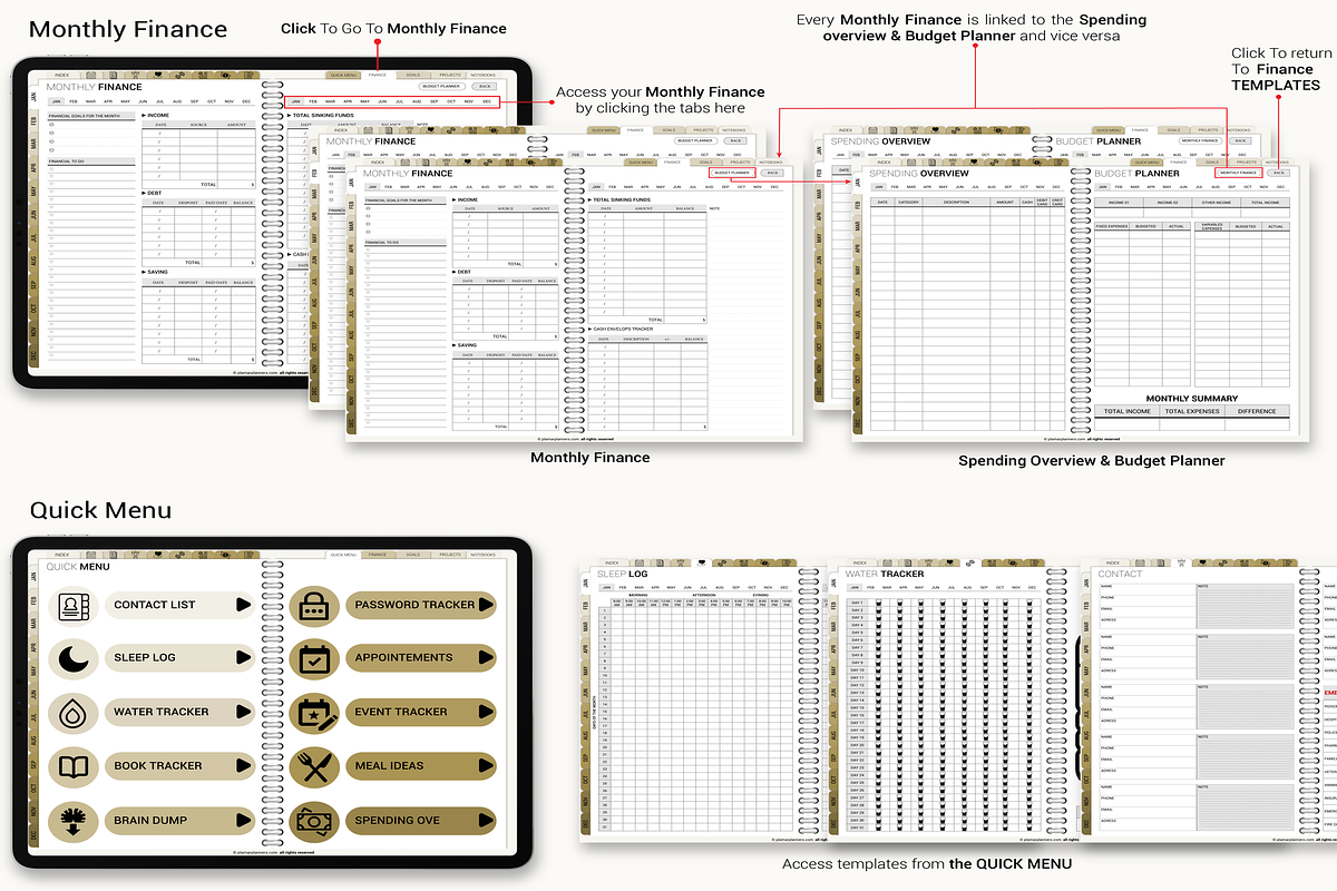 Ultimate Digital Planner - Beige, a Branding & Logo Template by Plamarplanners (Photo 5 of 11)