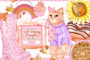 Pink Fall Autumn clipart, an Illustration by Libby Wishes (Thumbnail 2 of 6)