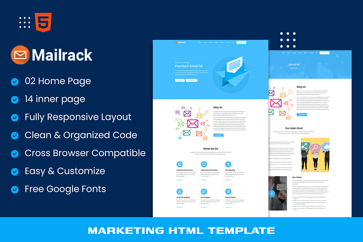 Mailrack - Marketing HTML Template, a HTML Template by THESOFTKING (Photo 1 of 3)
