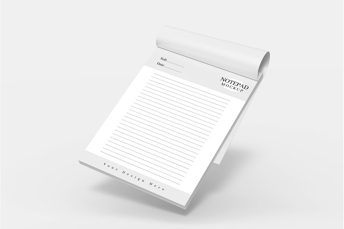Floating Notepad Mpckup Template