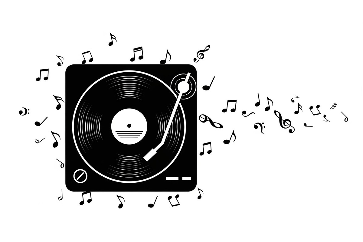 Vintage Vinyl Record & Turntable Bun, an Illustration by Creativeshirt (Photo 18 of 31)