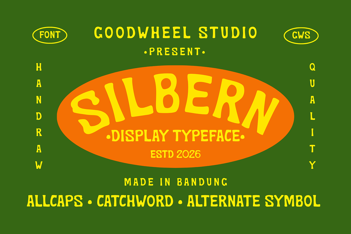 Silbern | Handdrawn Typeface, a Handwritten Font by Goodwheel Studio (Photo 1 of 8)