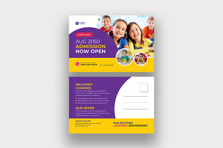 School admission postcard, a Card Template by Shahjahangdb1