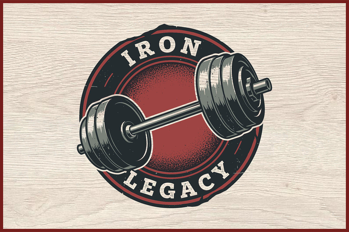10 Vintage Gym Fitness Logo Badge, a Healthcare Illustration by Artivon (Photo 4 of 11)