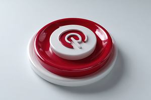 Pinterest logo red white layered des, a Background Photo by Pixeness Studio