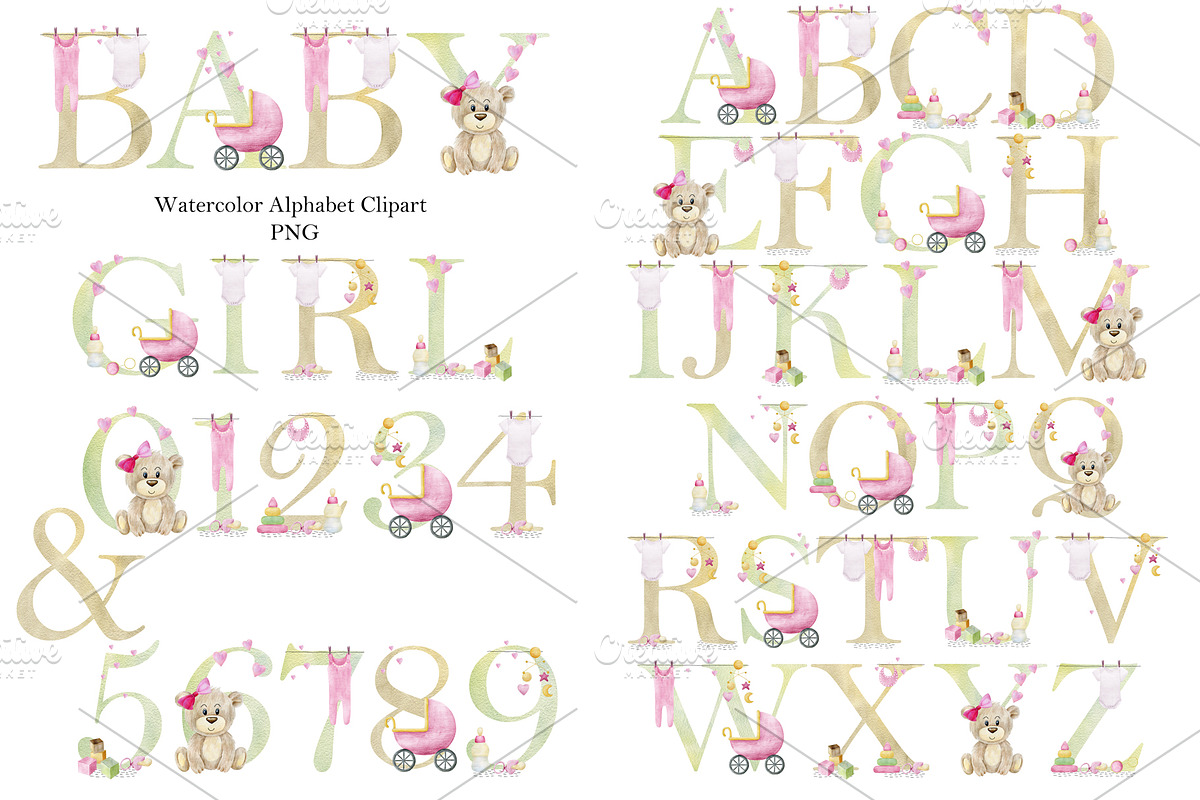 Baby boy and girl clipart., an Object Illustration by TaPilipa (Photo 7 of 15)