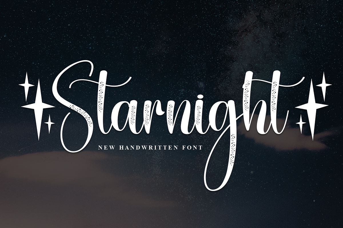 Starnight | Script Font, a Handwritten Font by Scratchones (Photo 1 of 9)