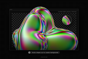 Iridescent Fluid 3D Shapes Pack