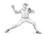 Sketchy baseball drawing set, an Illustration by RasterBird (Thumbnail 17 of 17)