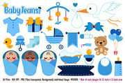 Baby Jeans Digital Clip Art, a Healthcare Illustration by Cozy Cat Design (Thumbnail 1 of 4)