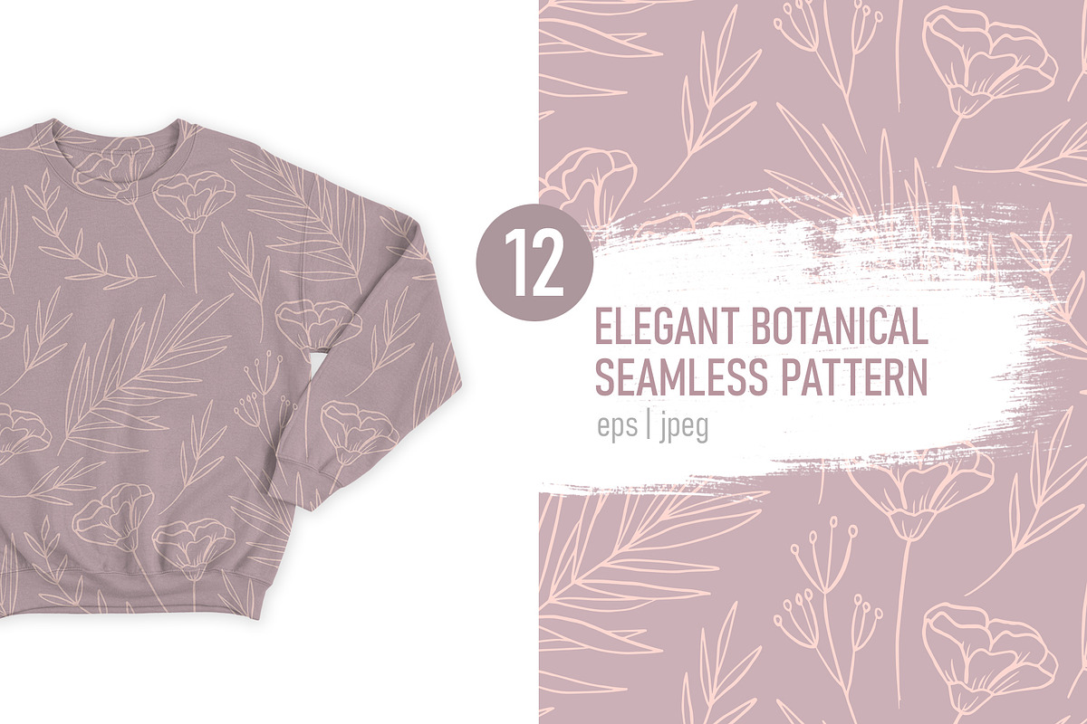Elegant botanical seamless pattern, a Pattern Graphic by hanifa_design (Photo 1 of 12)
