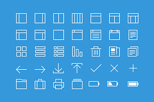 35 Thin Line Icons