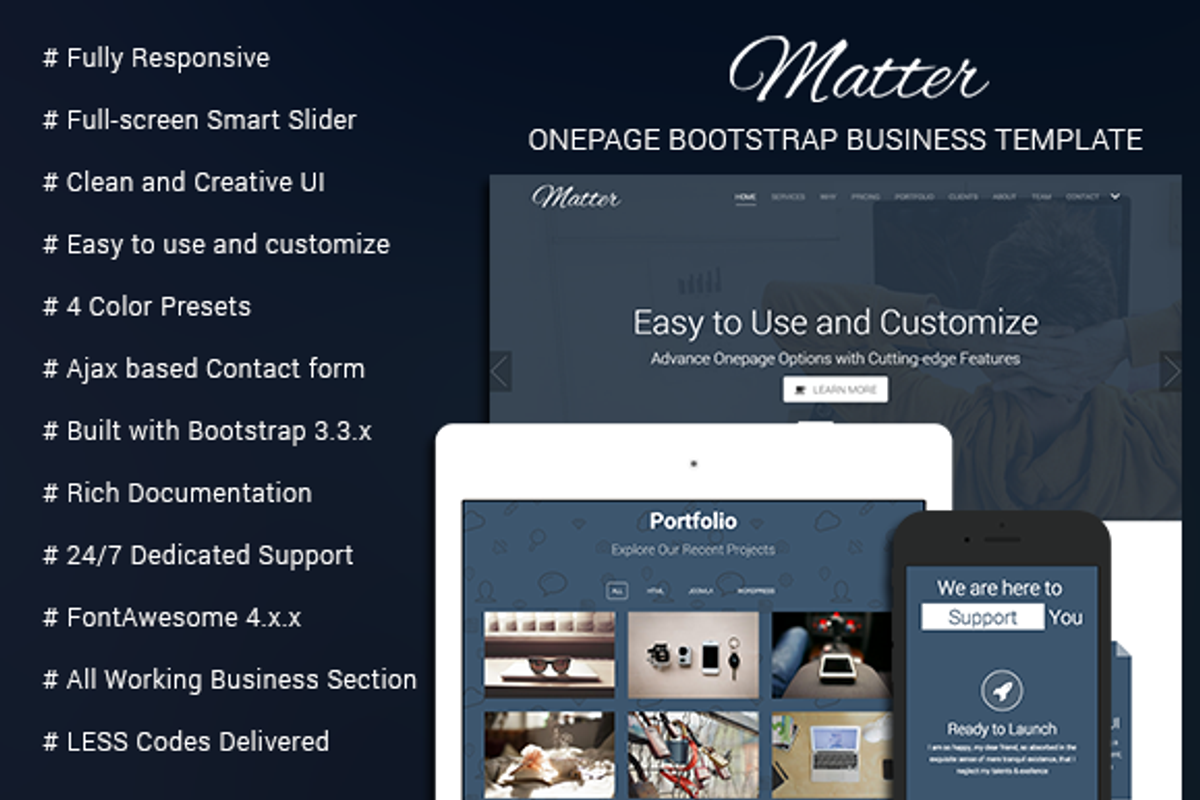 Matter - OnePage Business Template, a Bootstrap Template by WingThemes
