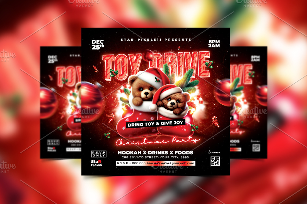 10 Christmas Party Flyer Bundle, a Flyer Template by StarPixles11 (Photo 2 of 12)