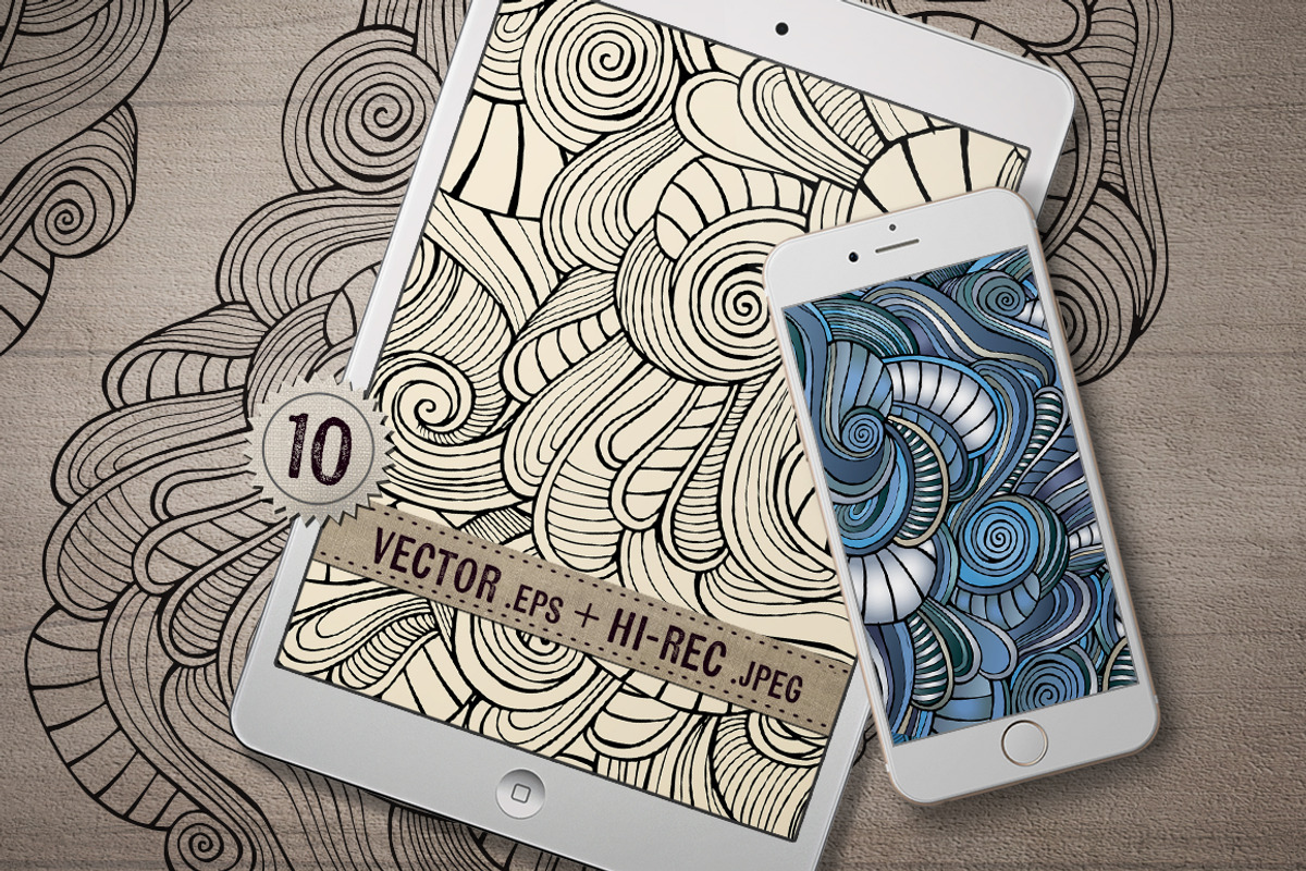 10 Waves Seamless Patterns preview 3